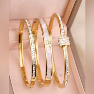 18k Gold Filled 3pc Bangle Set for women